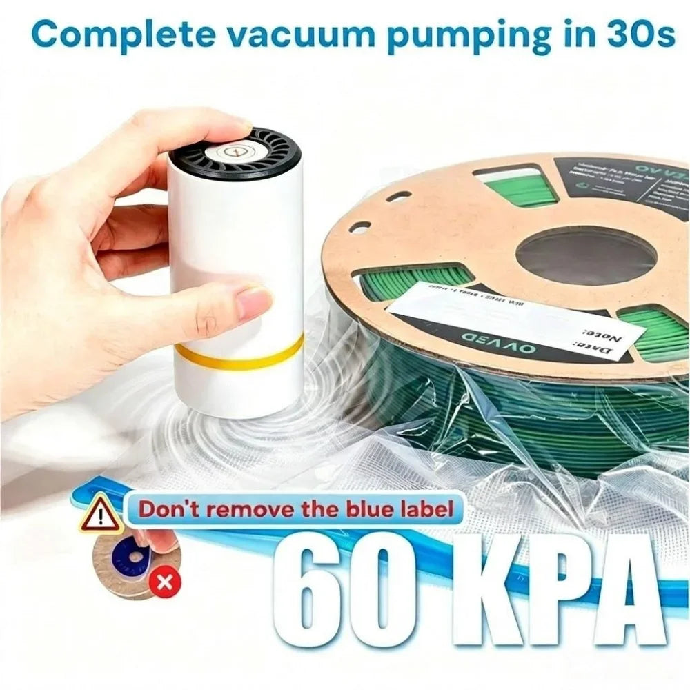 3D Printer Filament Storage Bag Kit with Pump,  PLA/ABS/PETG Filament Dryer Safekeeping Humidity Resistant For 3D Printer Parts