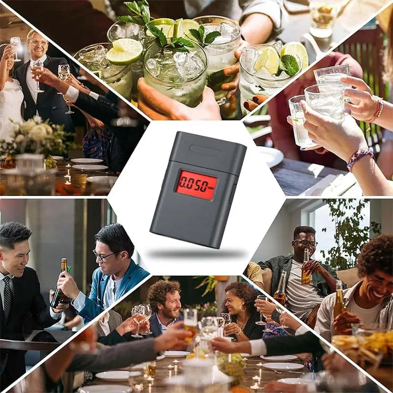 GREENWON LCD Display Mini Digital Alcohol Tester Driving Breath Personal Breathalyzer with Mouthpieces