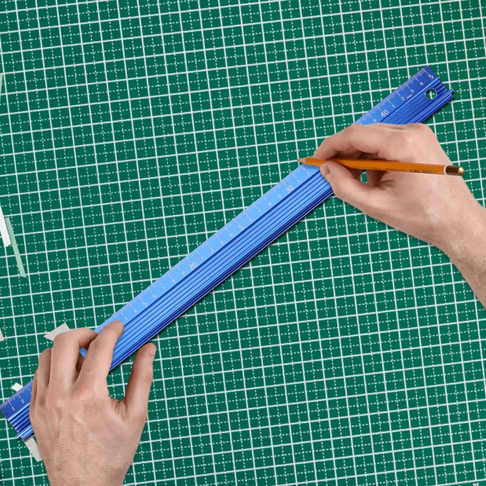 20CM 30CM 45CM 60CM Cutting Ruler Metal Craft Safety Ruler Non Slip Aluminum Alloy Metal Ruler Straight Edge Ruler Leather Tool