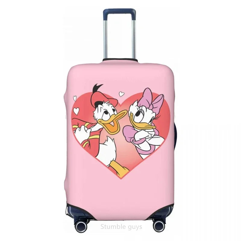 Stretchable Travel Luggage Protector Fashion Duck Pattern Fits 18-32 Inch Luggage Anti-Scratch Washable Suitcase Cover