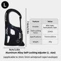Aluminum Alloy Adjuster Tent Rope Tensioner Camping Supplies Anti-Slip Strong Load-Bearing Tarp Tent Rope Roller Tensioner Cord