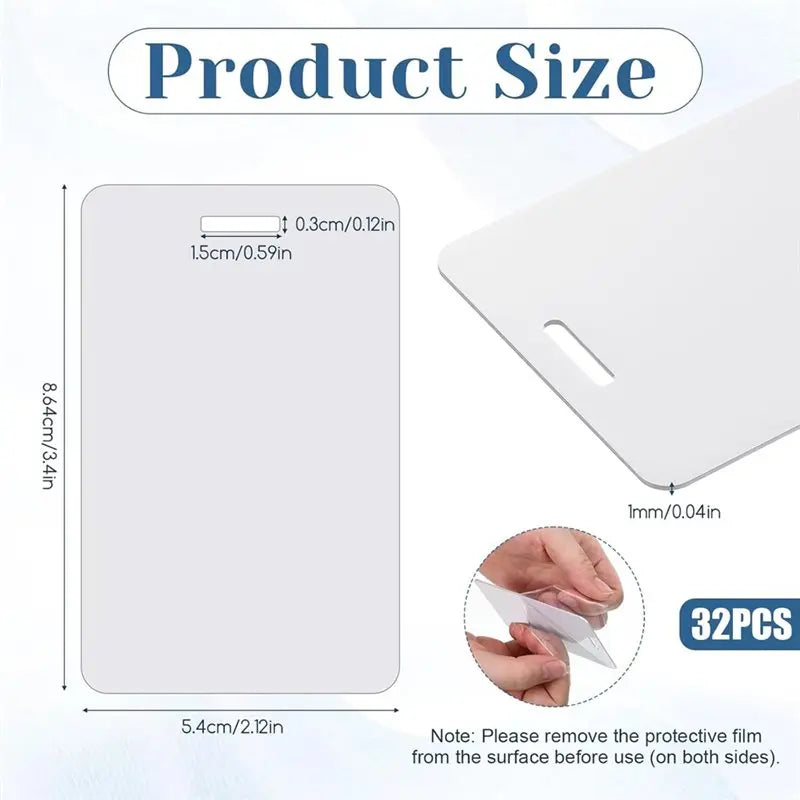 ABRT-Sublimation Blank Luggage Tags DIY Travel Suitcase Tags Heat Transfer Blank Luggage Tags