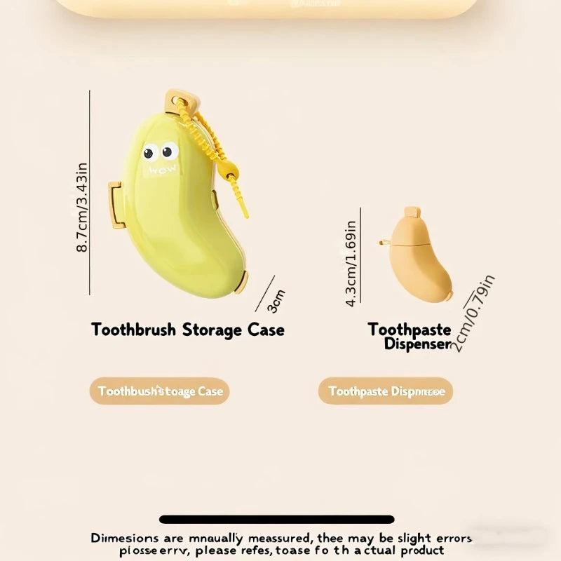 1pc Banana Portable Toothbrush Travel Case Compact Design Dust-Proof and Bacteria-Resistant Protects Bristles