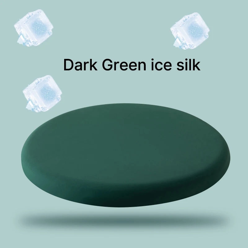Round Ice Silk Fiber Fabric Seat Cushion Rebound Memory Foam Stools Chair Cushion Japanese Solid Thick Soft Comfy Butt Cushion