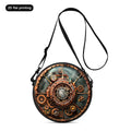 Gear Print Round Shoulder Bag Casual Messenger Bag Daily Adjustable Strap Crossbody Bag for Woman Best Gifts 2D Flat
