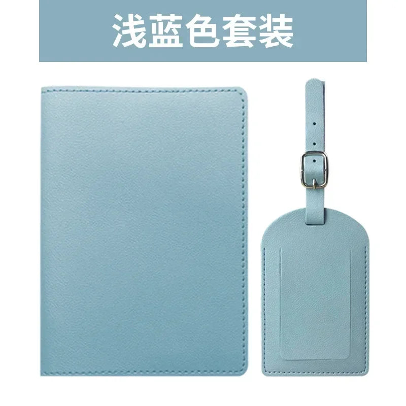 Travel PU Passport Cover Luggage Tags Wedding  Party Bussiness Gift Ticket Holder Passport Holder Case Travel Accessories Set