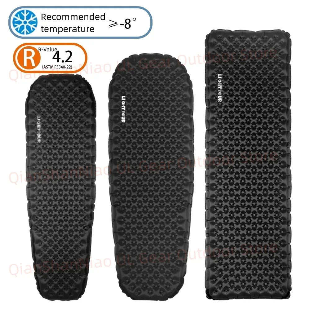 Light Tour R Value 7.5 Camping Inflatable Mattress Outdoor Portable Sleeping Pad Ultralight Hiking Single People Mat R4.2/R3.5
