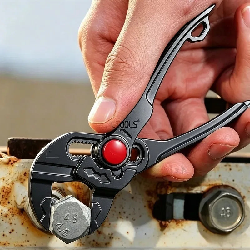 4 Inch Multifunctional Water Pump Pliers Portable Thickened Quick Adjustable Mini Pipe Pliers with Screwdriver Tip Nut Removal