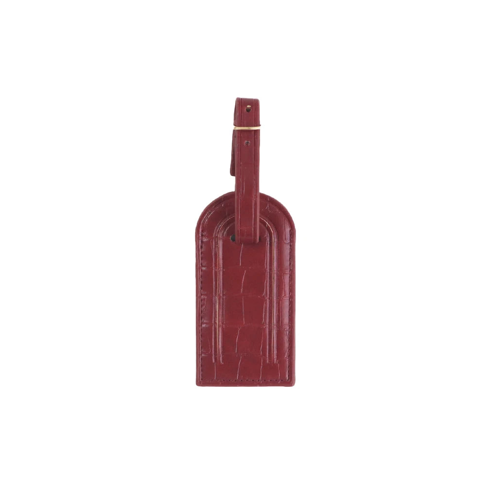 Customized Name PU Leather with Crocodile Pattern Luggage Tag Hanging Piece for Luggage Case to Prevent Loss