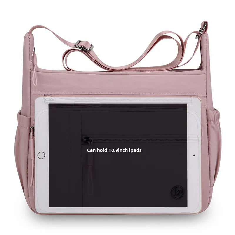 Crossbody Shoulder Bag Unisex, Waterproof Nylon Large Capacity Messenger Purse for Ladies Men Travel Shopping Daily Commute