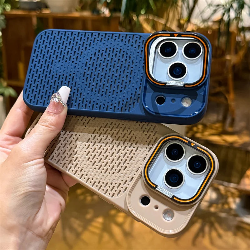 Cooling Mesh Camera Mount Case For iPhone 17 15 14 13 12 16 Pro Max Plus For Magsafe Charge Shockproof Heat Dissipation Cover