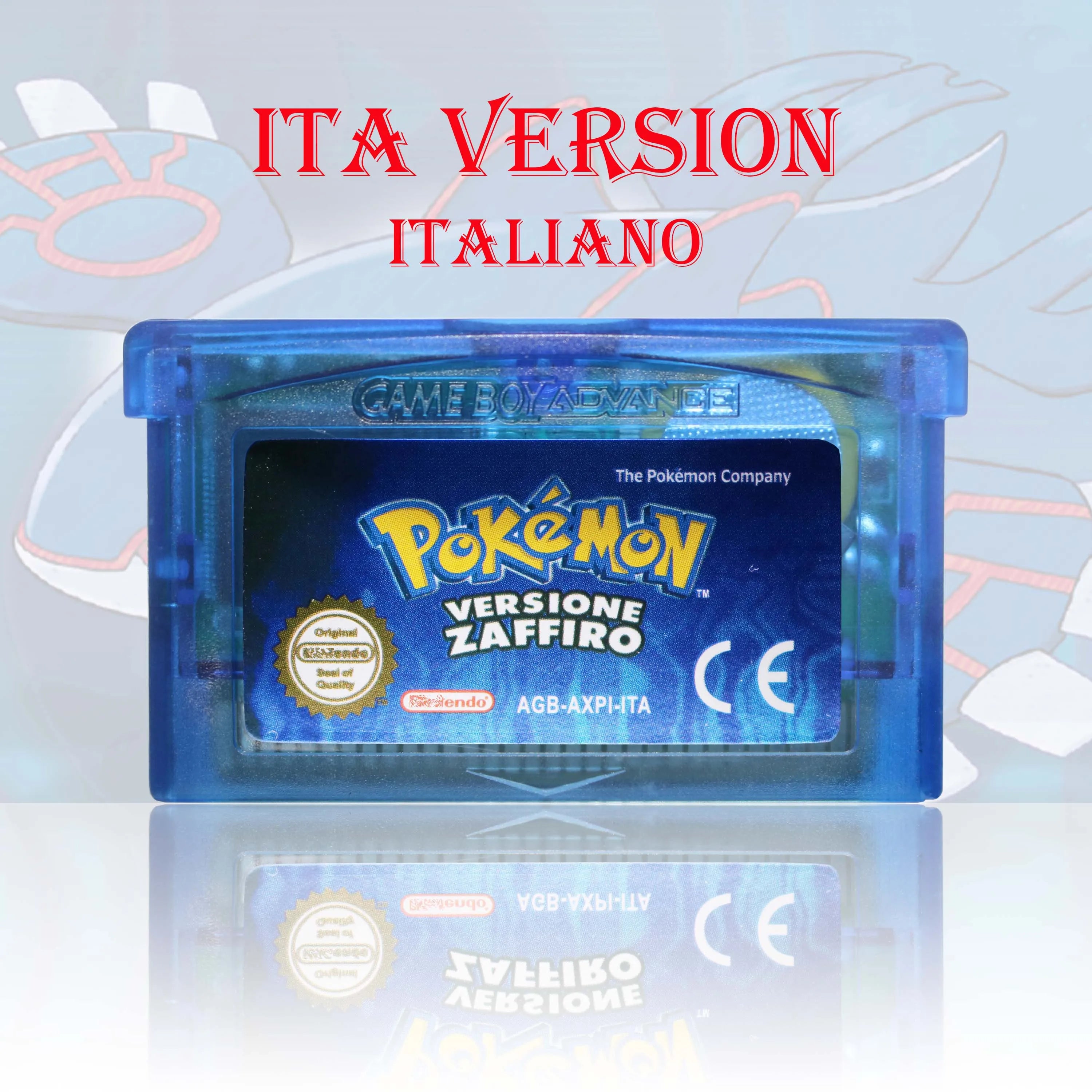 GBA/GBC ITA Version Pokemon Rubino/Zaffiro/Smeraldo/Cristallo/Verde Game Cartridge Video Game Card High Quality with Battery