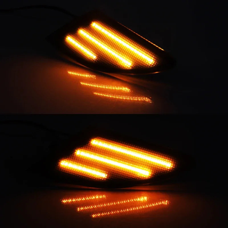 iJDM Amber Full LED Front Bumper Side Marker Lights For 2006-2010 Mercedes-Benz W251 R-Class,Replace OEM Amber Front Sidemarkers