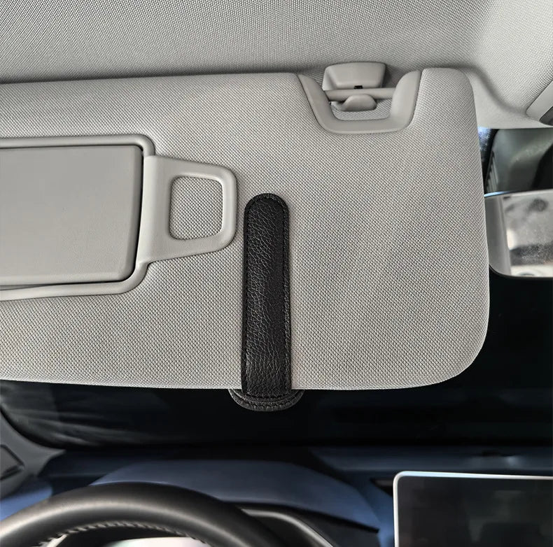 PU Leather Magnetic Car Sunglasses Clip Universal Sun Visor Eyeglasses Holder Clip Auto Interior Accessories Glasses Organizer