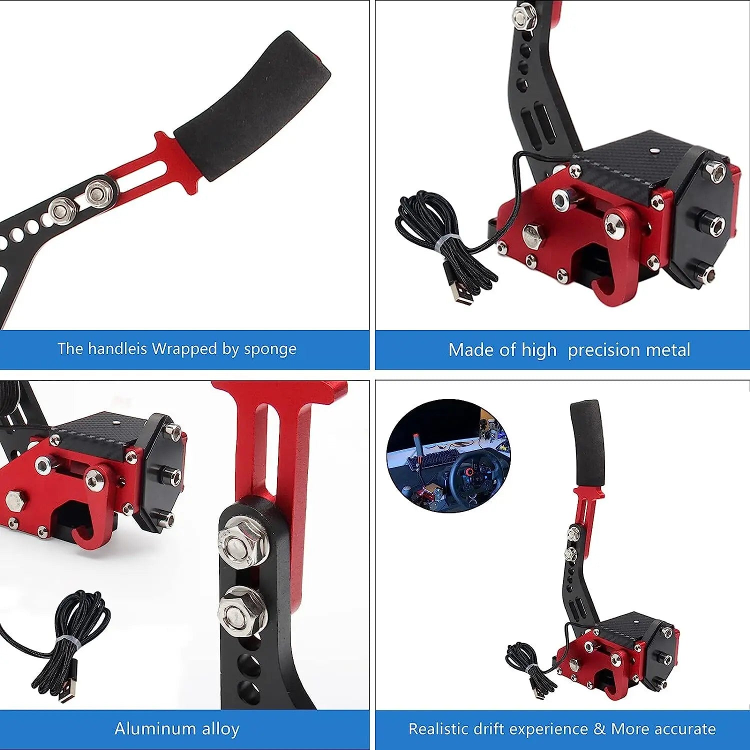 64 Bit USB PC Handbrake SIM Fit for Racing Games G25/27/29 T500 T300 G923 G920