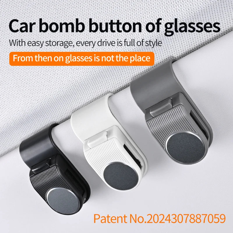 Car Glasses Holder Clip - Durable ABS Resin, Easy Installation for All Vehicle Models, Keeps Fashion Glasses Secure & Visible on