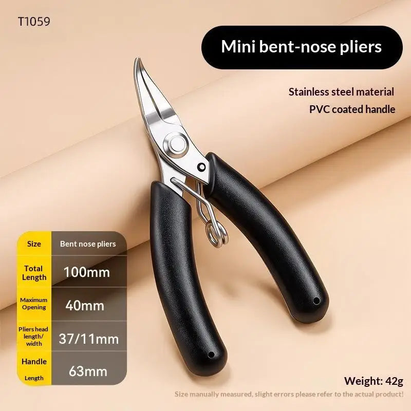 Stainless Steel Mini Needle Nose Pliers Curved Nose Pliers Jewelry Making Hand Tool Pliers For DIY Bracelet Jewelry Making Tool