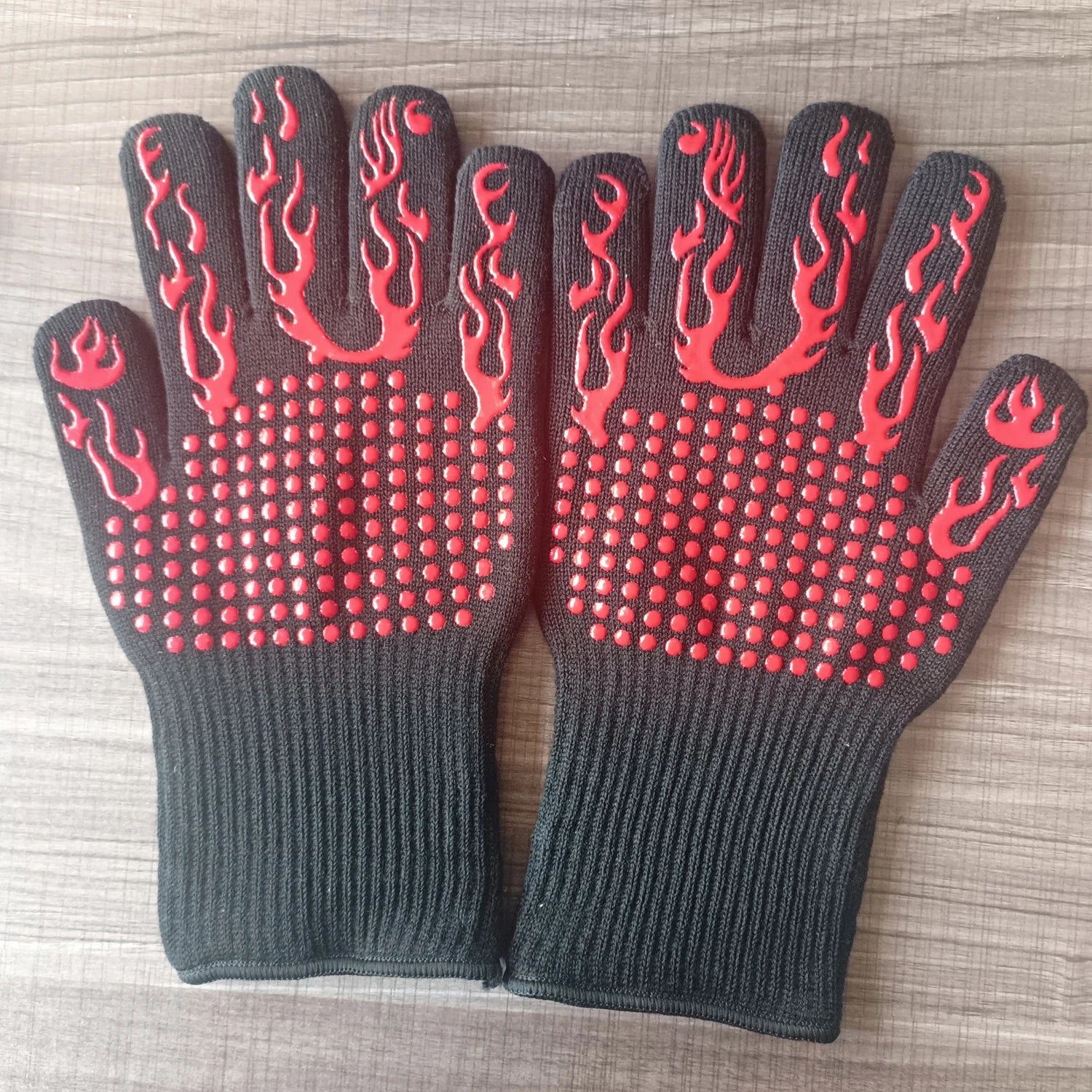 BBQ Gloves 1472℉ Heat Resistant Oven Gloves Silicone Non-Slip Kitchen Oven Mitts for Smoker, Barbecue, Baking, Cooking, Grilling
