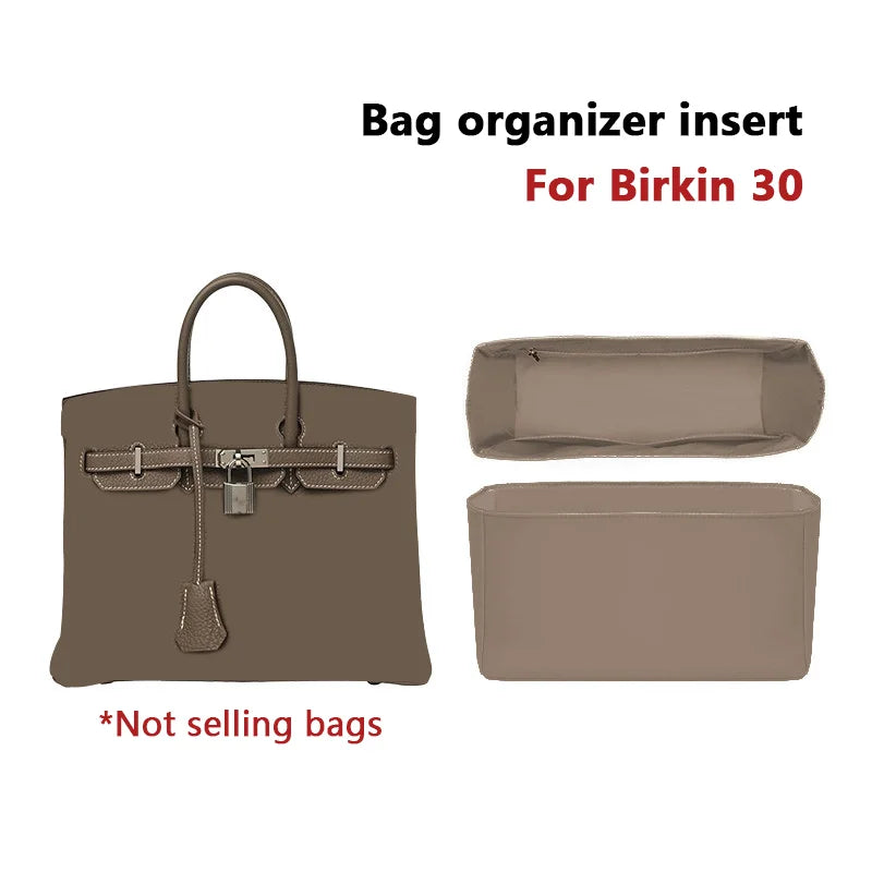 Bag Insert for Birkin 25 Purse Organizer with Support Shaper Tidy Storage Space-Saving Lightweight Durable Bag