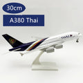 1/240 Scale Thai A380 Airplane Model Kit (30cm L) Diecast Resin Plane Model with Stand for Adult Aviation Gift or Boy Plane Toy