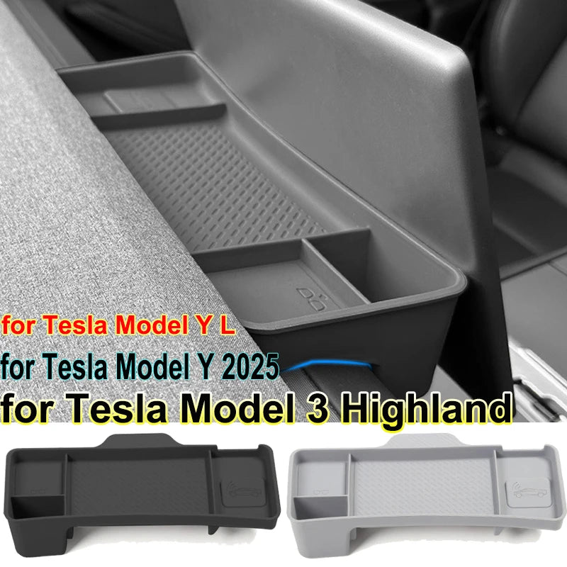 For Tesla Model 3 Highland Dashboard Storage Tray Model Y L 2026 Silicone Panel Screen Back Organizer Tissue Box Glasses Holder
