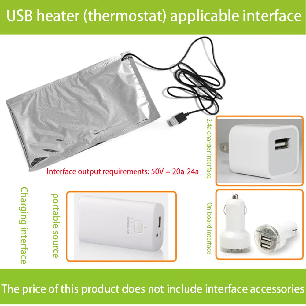 USB Thermostatic Heat Preservation Plate Insuation Bag for Lunch Bag Lunch Box DIY Thermal Heater Pad Food Warmer Heating Plate