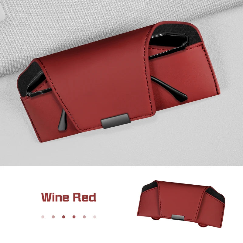 Magnetic Leather Car Visor Glasses Box Portable for BMW X1 X3 X5 X6 X7 1 3 5 6 7 Series G20 G30 G11 F15 F16 i7 Sunglasses Holder