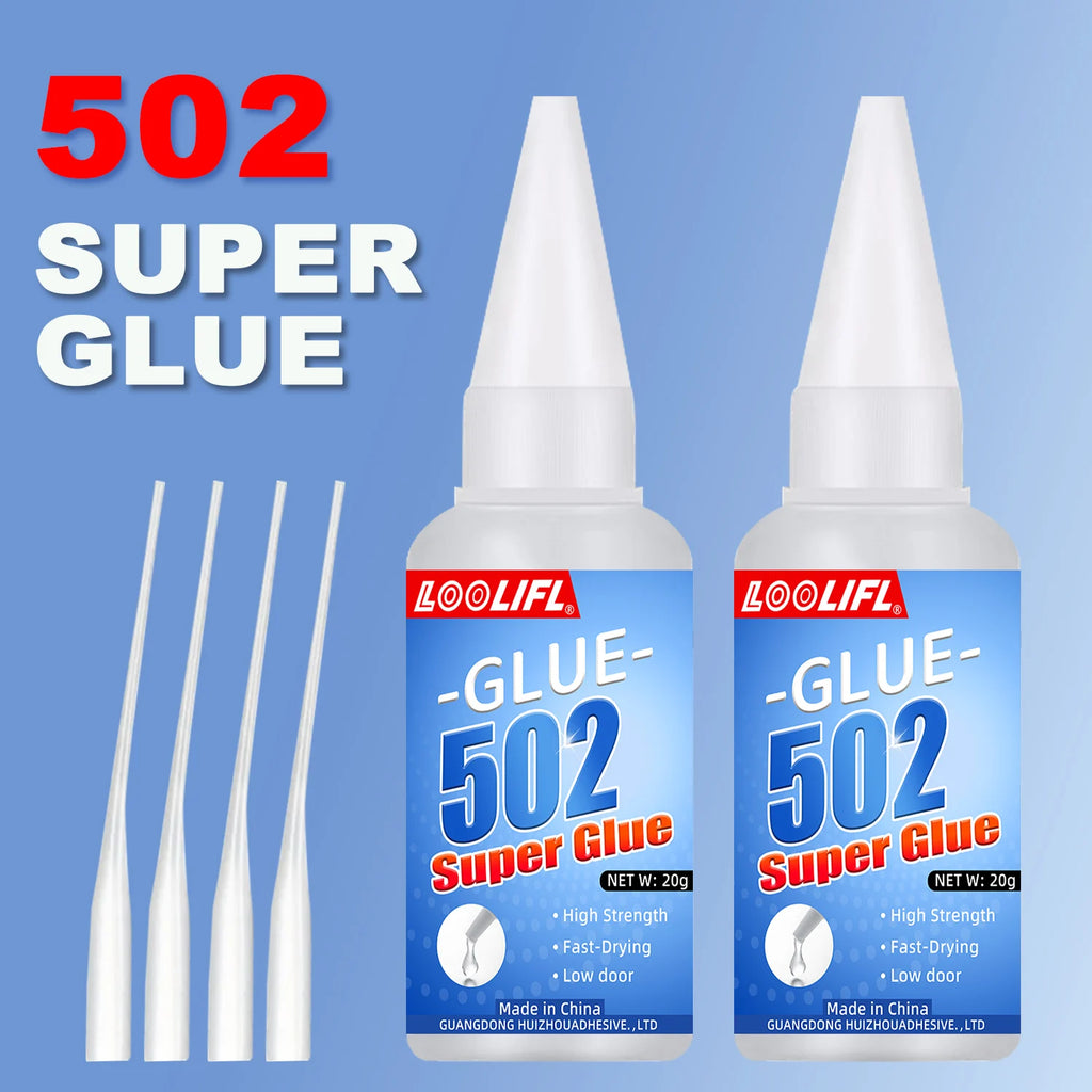 502 Super Glue 20g 1-5pcs Instant Strong Bond Adhesive Fast Dry Universal Glue for Plastic Wood Metal Rubber Ceramic DIY Repair