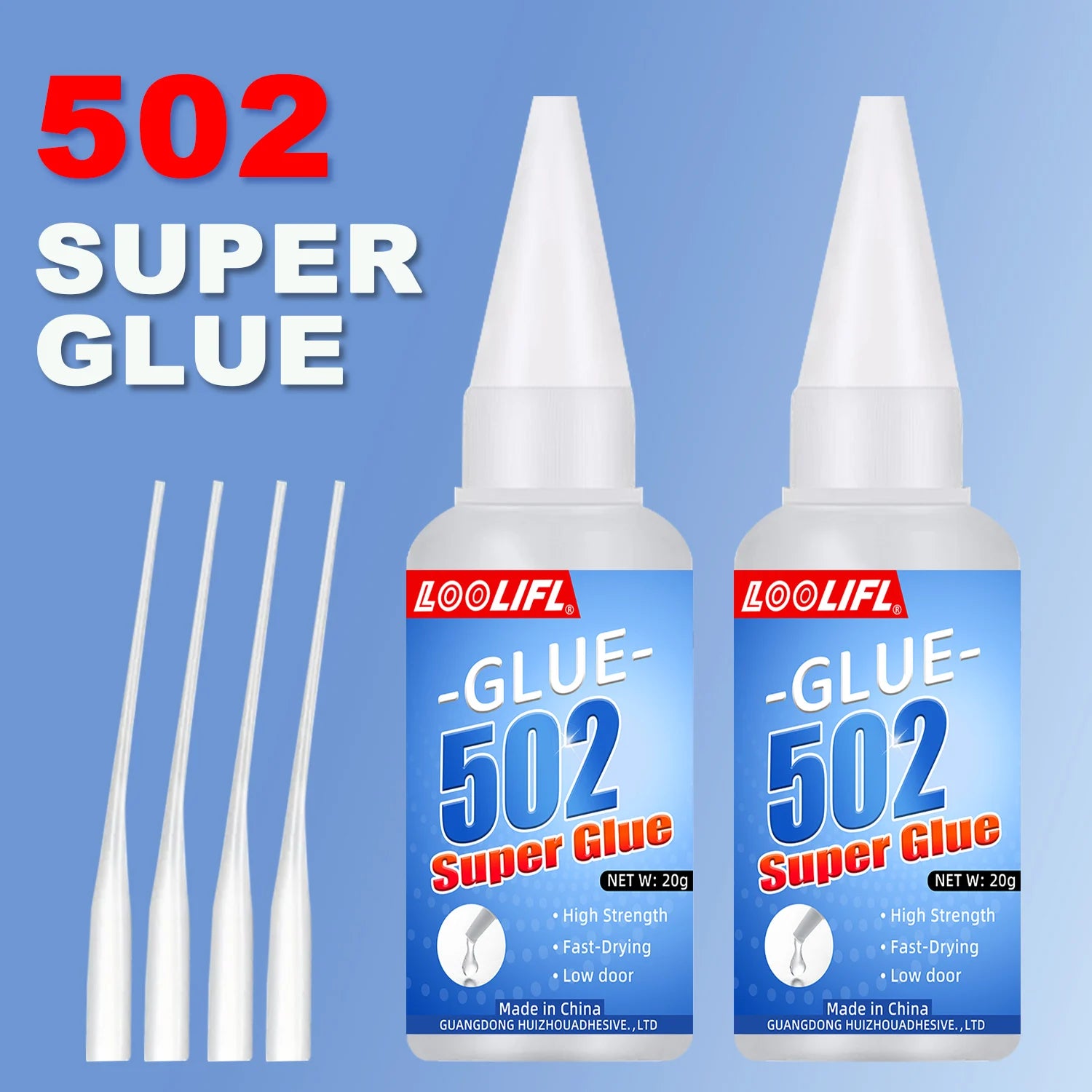 502 Super Glue 20g 1-5pcs Instant Strong Bond Adhesive Fast Dry Universal Glue for Plastic Wood Metal Rubber Ceramic DIY Repair