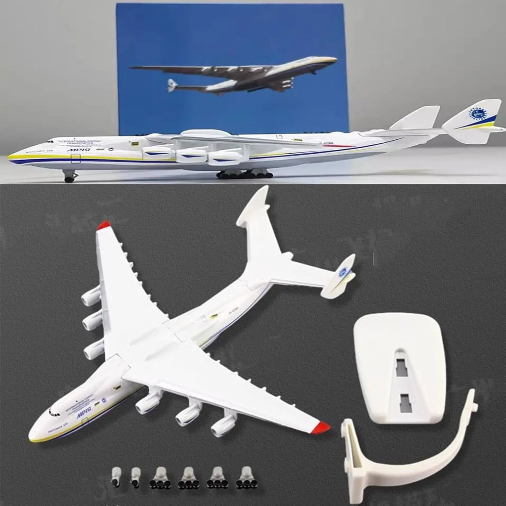 Ukrainian Painted Antonov AN225 1/400 20cm Large Transport Aircraft Alloy + ABS Simulation Airplane Model