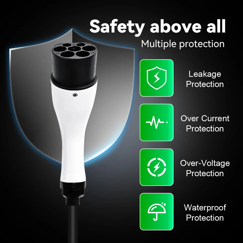 ADPOW GBT EV Charger Male Plug 16A/ 32A Electric Car Charging Gun Head IP55 Watrtproof 3.5kw /7kw/11kw /22kw EV Charger GBT Plug