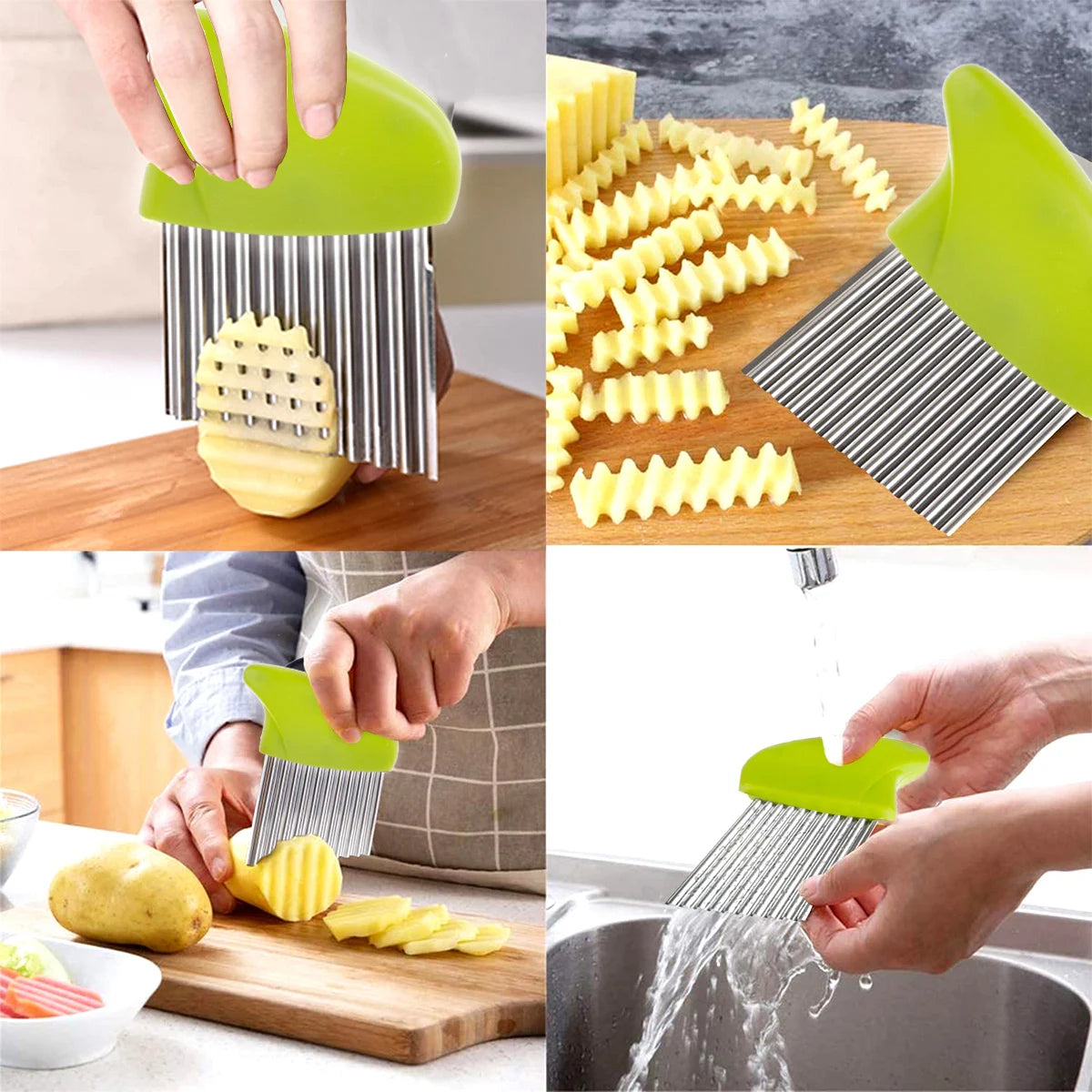 Set Kids Cooking Cutter Knife Toddler Vegetable Cutter Cooking Plastic Fruit Knives to Cut Fruits Crinkle Peeler Kitchen Supply