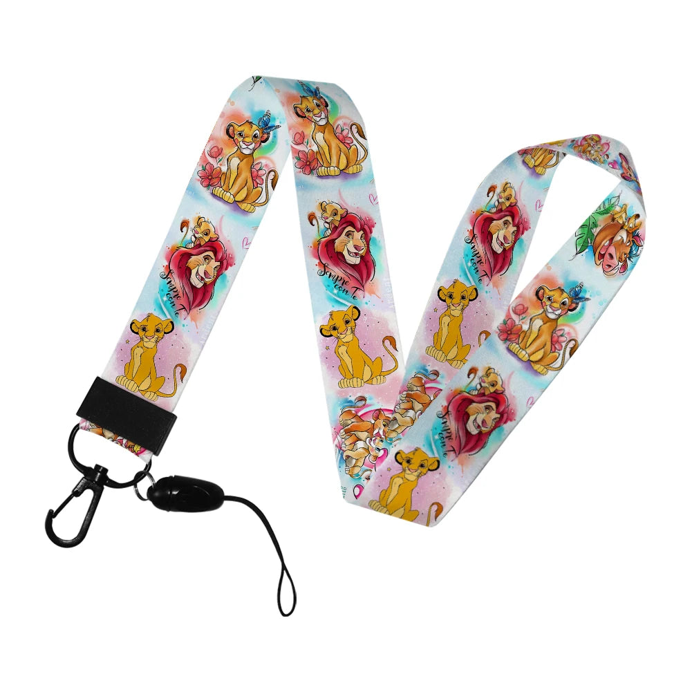 The Lion King Simba Disney Neck Strap Lanyard Movie Boys Card Cover Cartoon Badge Holder ID Card Students Hang Rope Gifts