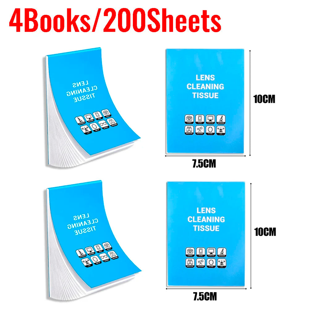 100-300Sheet Universal Lens Cleaning Tissue 10*7.5cm Camera Lens Cleaning Paper Soft Wipes Booklet for Phone/Lens/Optics Glasses