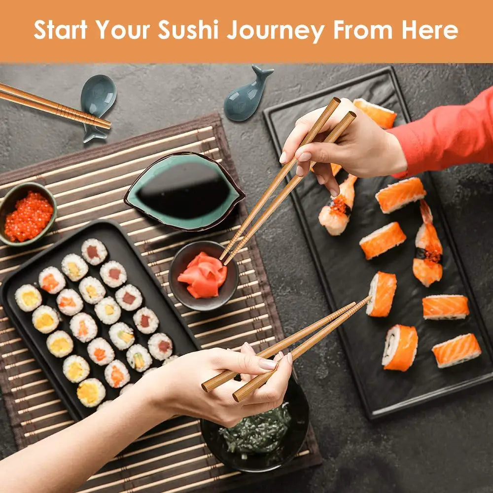 Sushi Making Kit 20 in 1 Sushi Bazooka Roller Kit With Sushi Knife, Bamboo Mats, Bazooka, Rice Mold, Chopsticks, Sauce Dishes