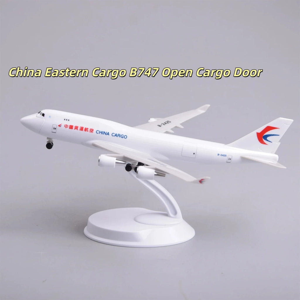 747 Series Openable Cargo Door Scale Aircraft Model 20cm China Eastern Cargo B747 ABS Miniature Airplane Model Adults Fun Gift