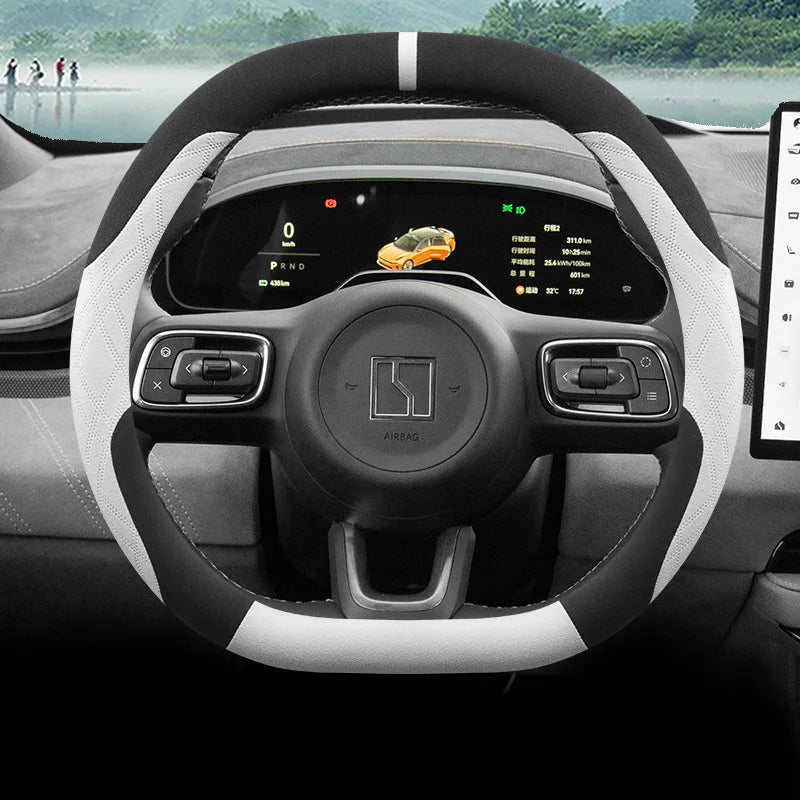 For ZEEKR X 007 001 009 7X 2025 Steering Wheel Cover Suede Interior Modification Short Velvet Winter Car Interior Accessory