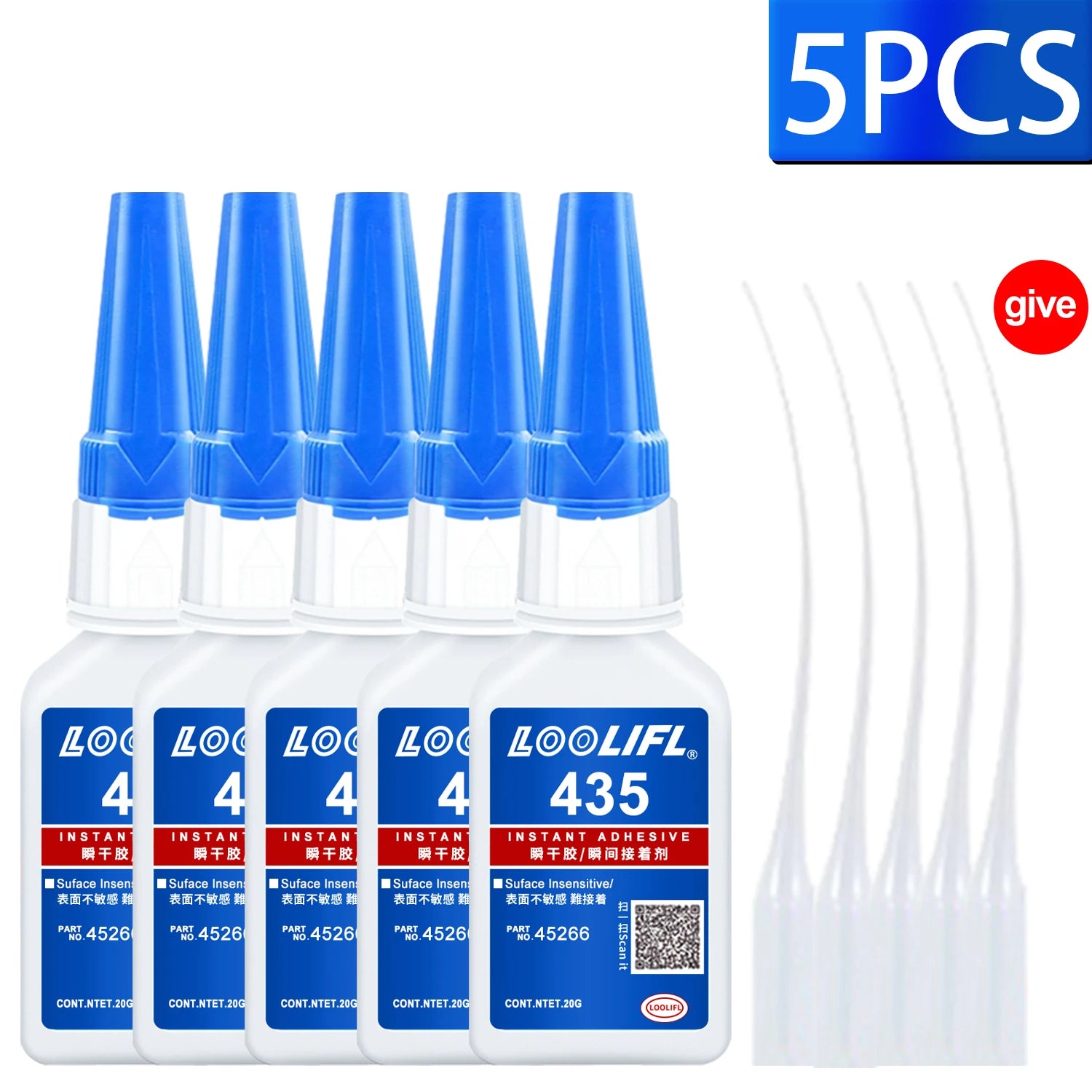 435 Extra Strong Super Glue Instant Quick-Drying Cyanoacrylate Adhesive for Leather Rubber Wood Metal Slime Bond Liquid Glue Too
