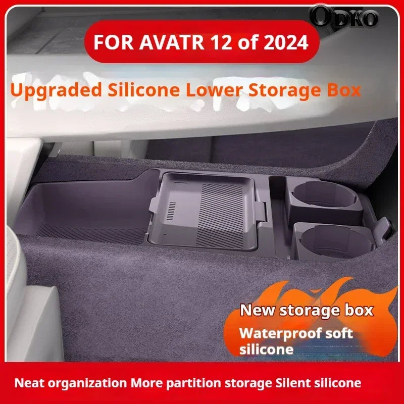 Silicone Storage Box For AVATR 12 Center Console under Layer Modification Special Car Interior Accessories Organizer