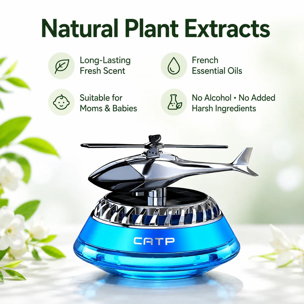 Solar-powered Car Air Freshener Helicopter-style Car Perfume Car Fragrance Odor Remover Long-lasting Light Scent