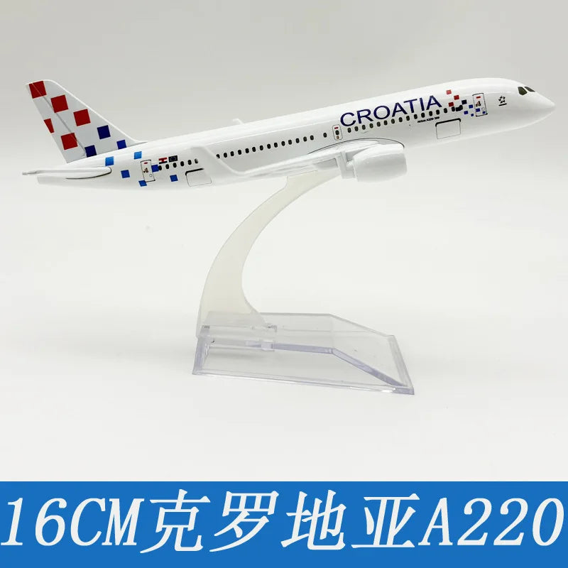 16cm 1/400 Alloy Metal A220 croatia Airways airplane toy metal Model Airways Plane Model Scale Diecast Aircraft