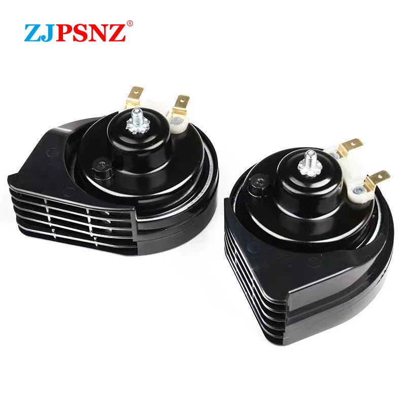 12V Compact Waterproof Car Horn Super Loud Dual Tone Electric Snail Horn Kit For Auto Motorcycle Truck Boat Vehicles Universal