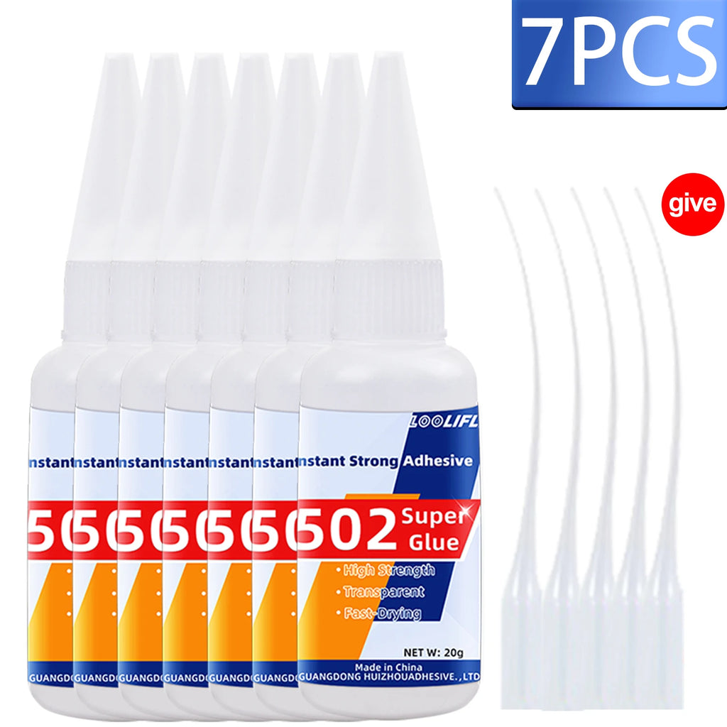 502 Super Glue Instant Cyanoacrylate Adhesive High Strength Fast Drying for Metal Wood Plastic Ceramic Glass DIY Bonding Tool