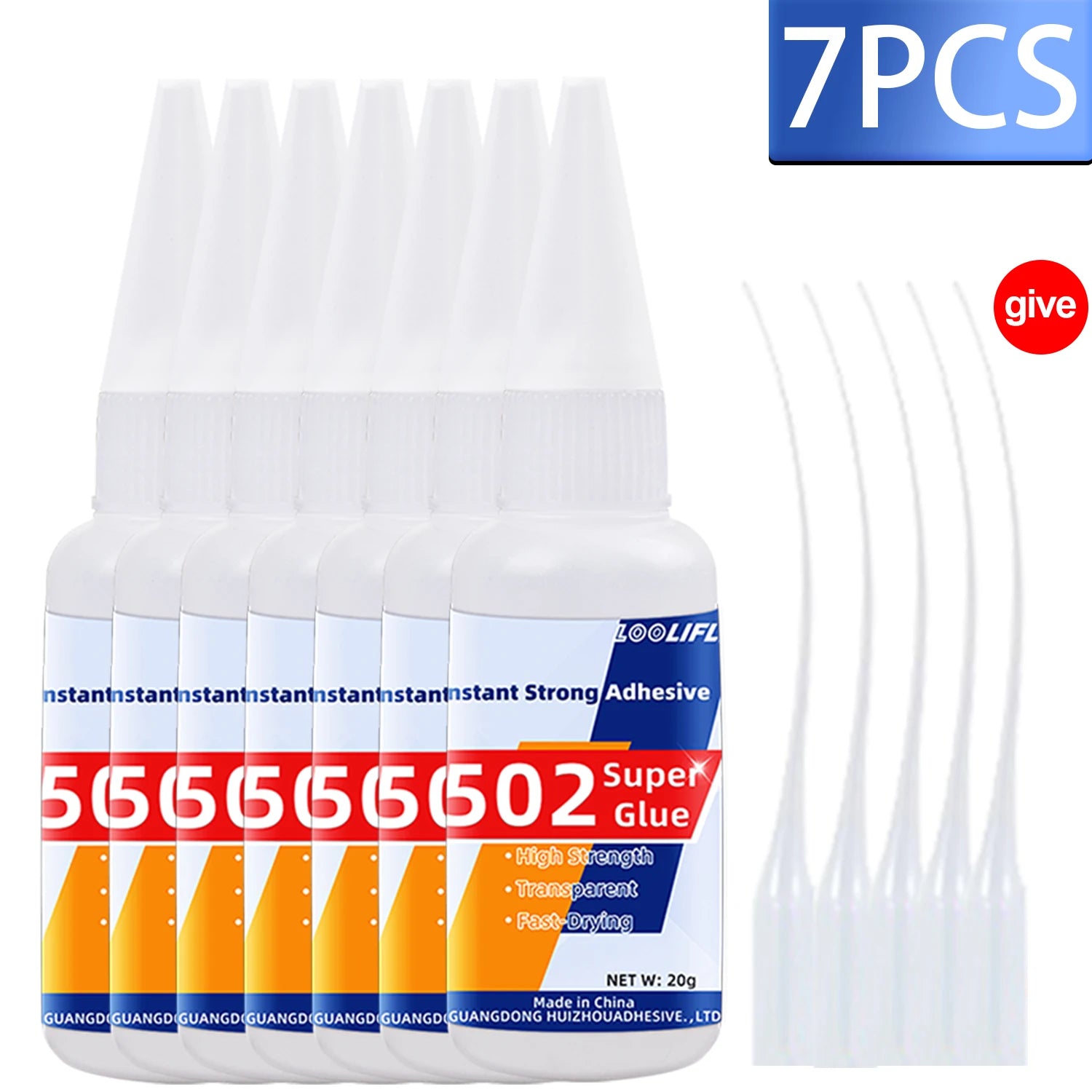 502 Super Glue Instant Cyanoacrylate Adhesive High Strength Fast Drying for Metal Wood Plastic Ceramic Glass DIY Bonding Tool