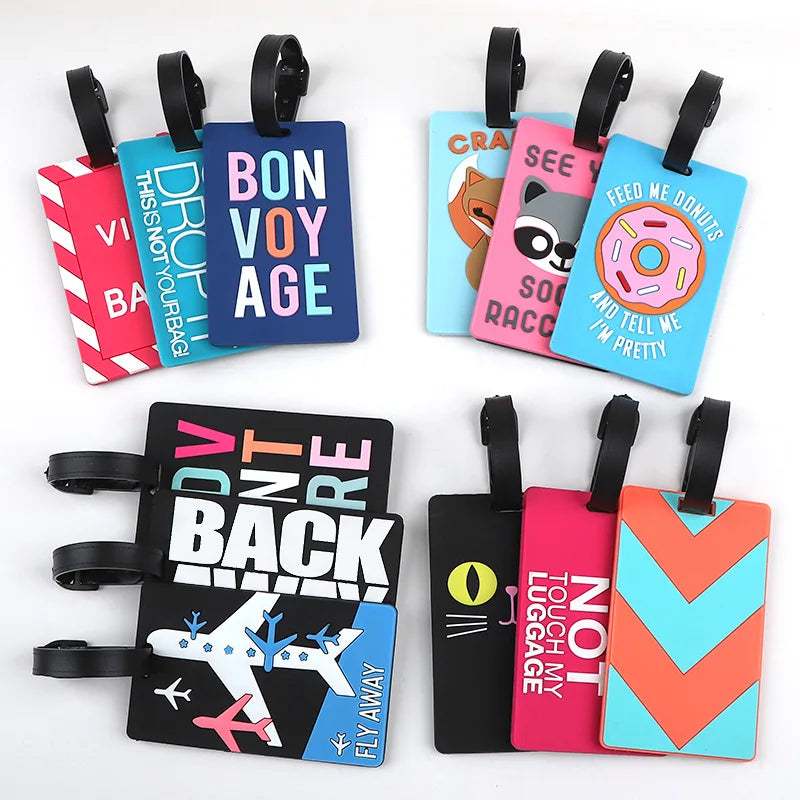 1pc Cartoon Animal PVC Luggage Tag Women Men Holiday Travel Accessories Suitcase Tags Name ID Address Lable Travel Luggage Tags