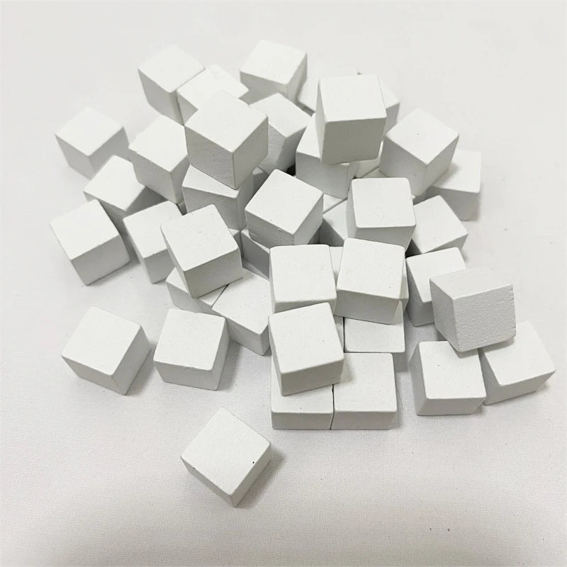 100Pcs/lots 10mm Wood Cubes Colorful Dice Chess Pieces Right Angle For Token Puzzle Board Games Early Education