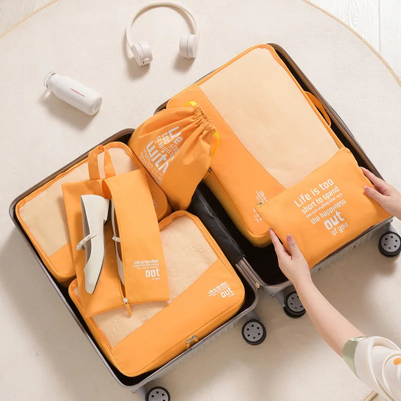 6pcs Travel Organizer Pouch Suitcase Washable Packing Cube High Quality Luggage Organizer Portable Clothes Pouch Bag Lightweight