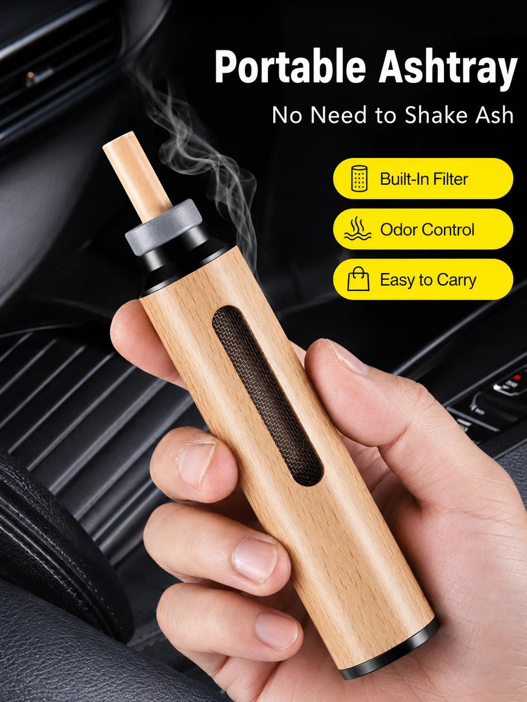 Lazy Man Portable Bulletfree Ashtray Drive Do Not Fall Ash Car Ashtray Smoking Special Cylinder Reusable Portable Ashtray