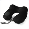 1pc Press And Inflate Portable Neck Pillow, Detachable For Cleaning, Suitable For Outdoor Travel, Business Travel, And Camping