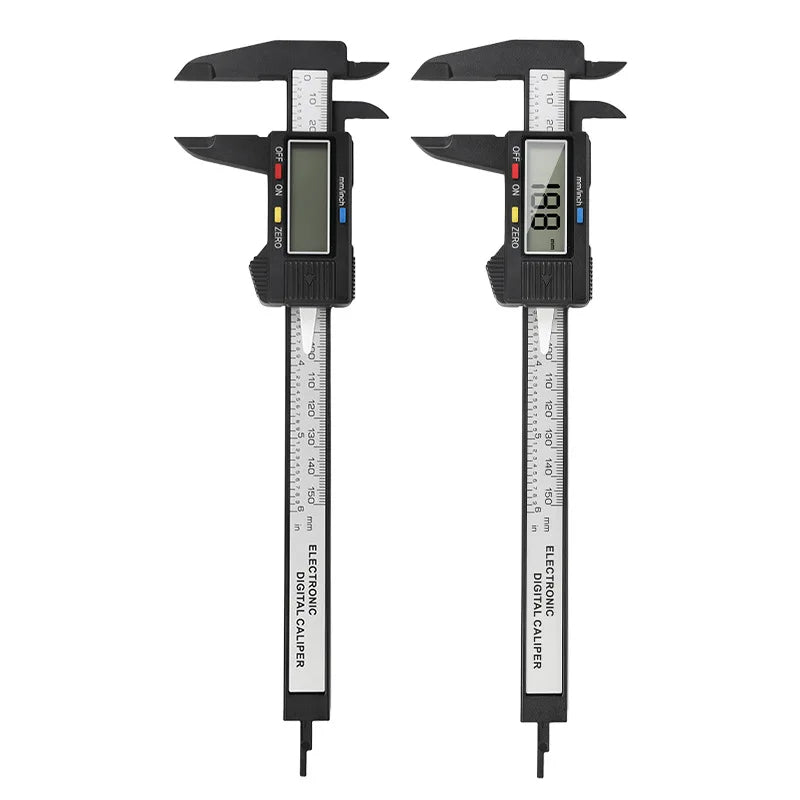 Digital Electronic Caliper LCD Large Screen Carbon Fiber Vernier Caliper for Inner Outer Diameter Measurement